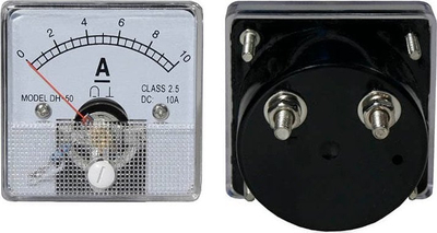 Ampermetër paneli uniVolt Panel Ammeter, 10A DC, me shunt, i bardhë