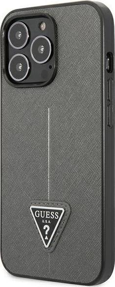 Mbulesë telefoni Guess Saffiano Triangle GUHCP13LPSATLG, për iPhone 13 Pro 6.1", hardcase, argjend