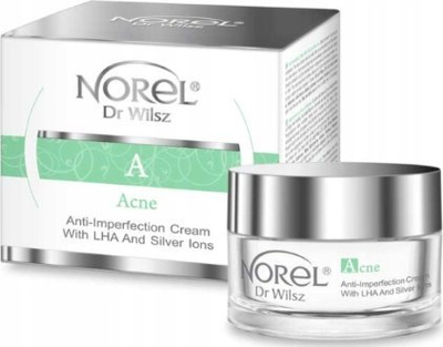 Set kujdesi fytyre Norel Dr Wilsz Acne, krem anti-papërsosmëri me LHA dhe jone argjendi, tonik antibakterial, i bardhë