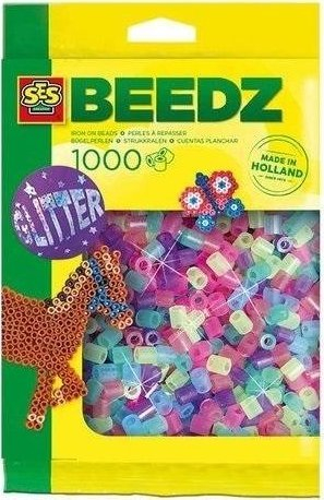 Rruaza për hekurosje SES Beads Glitter, 1000 copë, shumëngjyrëshe me shkëlqim