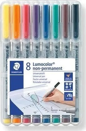 Set stilolapsa STAEDTLER Lumocolor 311 WP8, jo-permanent, 0.4mm, 8 ngjyra