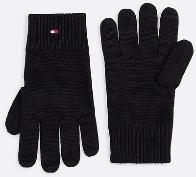 Set për meshkuj Tommy Hilfiger, kapelë + dorëza, i zi