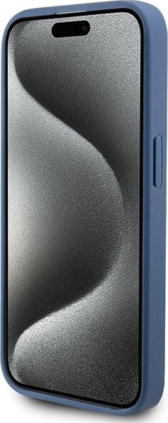 Mbulesë telefoni Guess 4G Collection MagSafe për iPhone 14 Pro Max, lëkurë eko, blu
