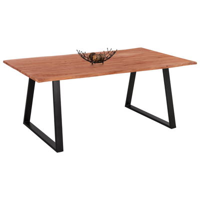 Tavolinë ngrënieje acacia 200×100×77 cm (HM8501.11), zezë