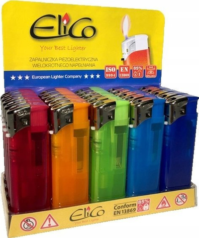 Çakmak me gaz Unilight ULD-1191 Elico, me ndezje pjezo, i rimbushshëm, me shumë ngjyra
