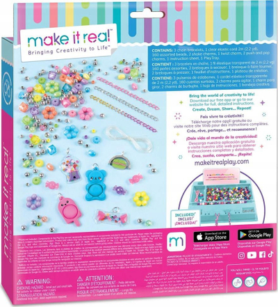 Set kreativ Make It Real Pop Shake Twist DIY Bracelet Kit, 171 pjesë, për byzylykë, shumëngjyrësh