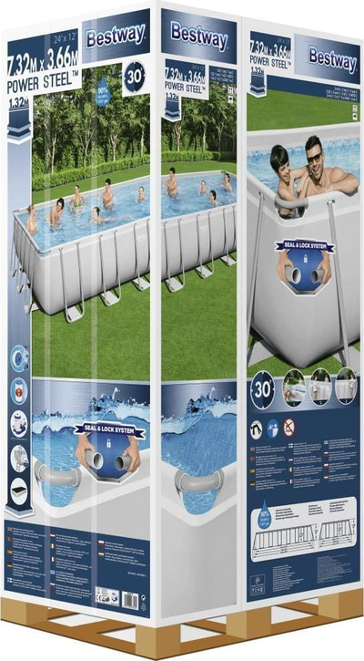 Pishinë Bestway 6në1 Frame pool Power Steel 732x366cm, e bardhë 