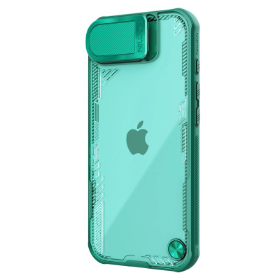 Mbulesë telefoni NILLKIN Iceblade Prop për iPhone 16e, transparente, me mbajtëse edhe kapak kamere, gri