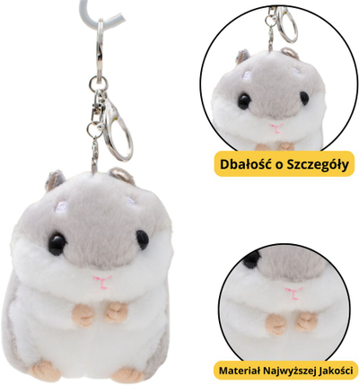 Varëse çelësash pelushi hamster, 10 cm, gri