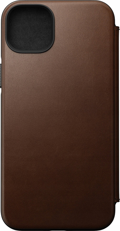 Mbrojtëse folio Nomad Modern Leather për iPhone 14 Plus, lëkurë e vërtetë, Rustic Brown