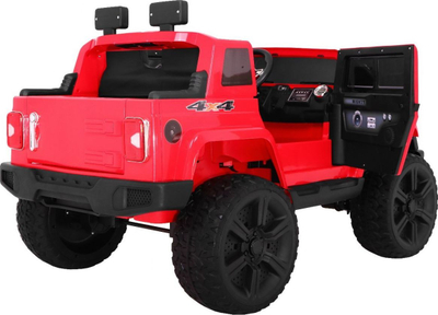 Makina elektrike për kalamaj Ramiz Mighty Jeep, 12V, 4x4, e kuqe