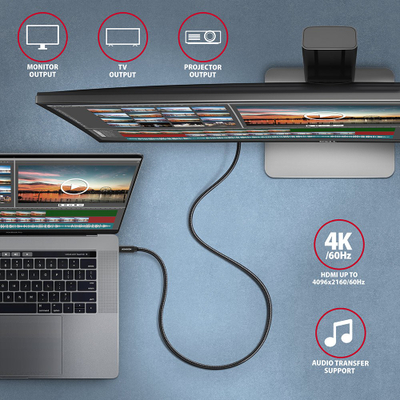 Kabllo USB Axagon BUCM32-CM20AB, USB-C në USB-C, 2m, i zi