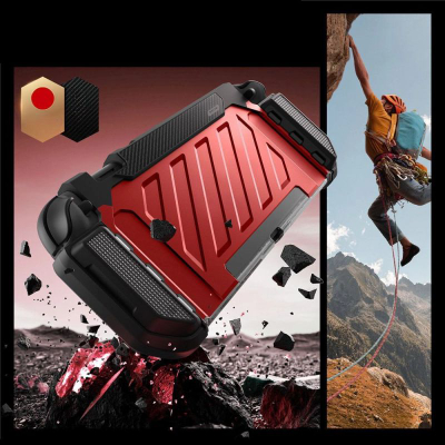 Mbrojtëse gaming SUPCASE Unicorn Beetle PRO Nintendo Switch 2, trup i fortë, mbajtëse mbrapa, e kuqe metalike