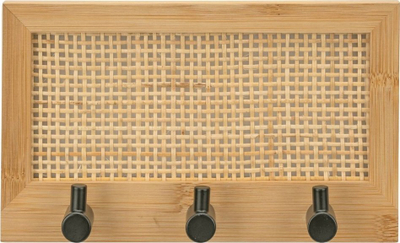 Vartëse rrobash Wenko Allegre, 20 x 12 x 3.5 cm, bambu dhe inoks, natyrale dhe e zezë