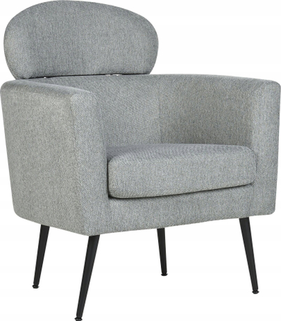 Karrige kolltuku SOBY Armchair, material tekstili, këmbë metalike, gri