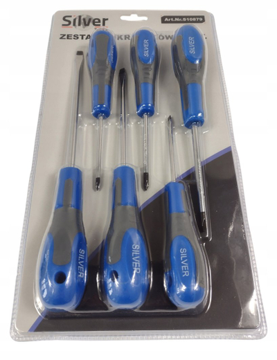 Set kaçavidash Silver, 6 copë, çelik CrV, maja magnetike