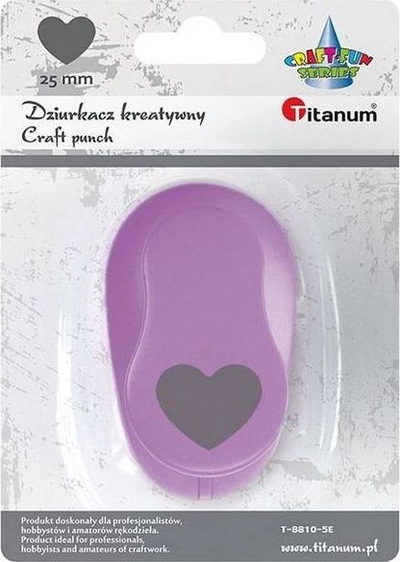 Shpuese letre pa markë, me zemër 25mm, për punime me dorë, me shumë ngjyra