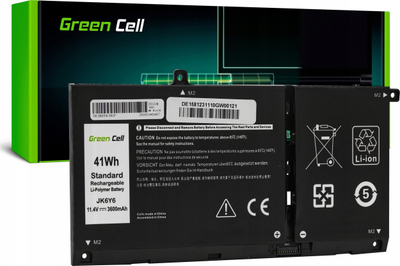 Bateri laptopi Green Cell JK6Y6 për Dell Latitude 3510 Inspiron 5501, 3600mAh 41Wh, litium polimer, e zezë