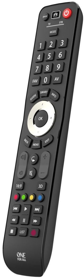 Pilot universal One For All URC7125, për 2 pajisje, për TV dhe tuner, i zi
