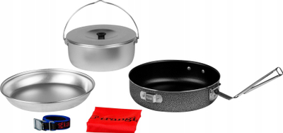 Set gatimi për kamp Trangia Camping, tigan jo ngjitës, 1L, argjendtë