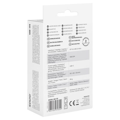 Maus Savio MB-05, Bluetooth, 1600 DPI, i zi