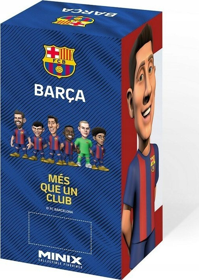Figurinë për koleksion Minix FC Barcelona Lewandowski 9, 12 cm, PVC, shumëngjyrshe