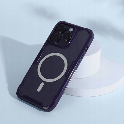 Futrollë Nillkin Nature Pro Magnetic për iPhone 15 Pro, MagSafe, transparente blu