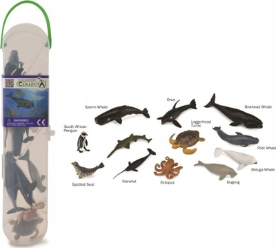Set figura deti Collecta Small Figures Set Sea Animals 2, lodra për mësim, shumëngjyrëshe