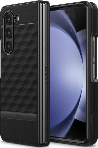 Mbrojtëse telefoni Caseology për Samsung Galaxy Z Fold5 Parallax, matte, e zezë