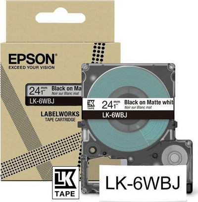 Kasetë etiketash Epson LK-6WBJ, shirit 9mm, shkrim i zi në të bardhë