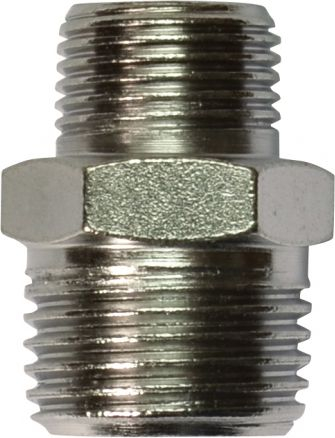Fiting reduktues metalik 3/8" mashkull në 1/2" femër, ngjyrë argjendtë