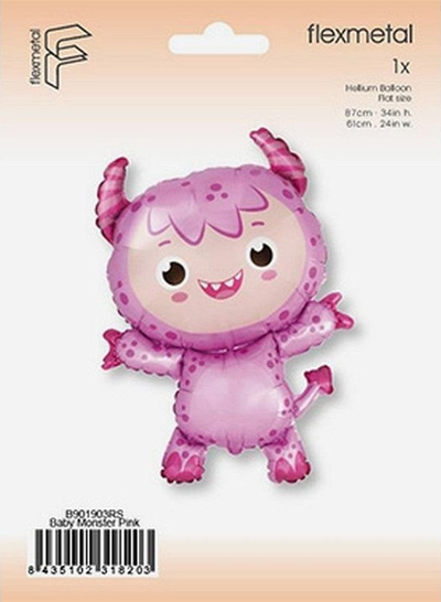 Balonë foli Flexmetal Small Monster, 86cm, rozë