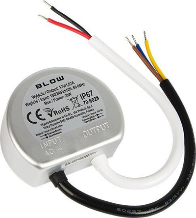 Furnizues energjie Blow 70-602, 12V 1.67A, IP67, i argjendtë