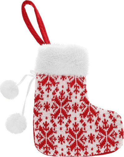 Çorape varëse zbukuruese Saska Christmas, 16x19cm, e bardhë