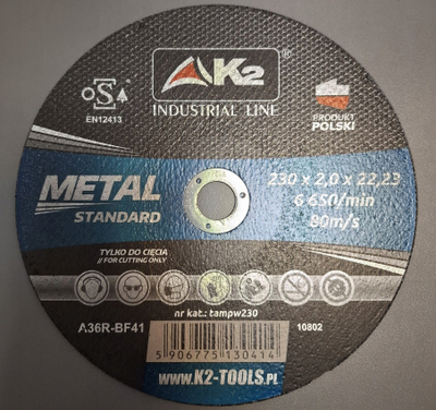Disk prerës i përforcuar Korund tampw230, 230mm, 2mm, për hekur