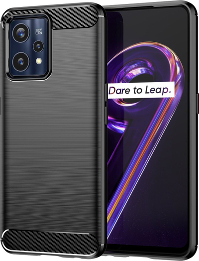 Mbrojtëse telefoni Hurtel Carbon Case Realme 9 Pro Plus, fleksibile TPU, e zezë