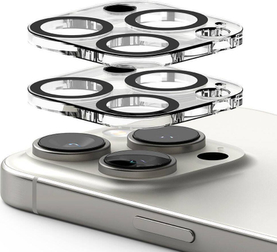 Заштита за камера Ringke за iPhone 16 Pro 16 Pro Max, калено стакло, сет 2 парчиња, проѕирно