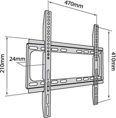 Mbajtëse muri për TV TB Print TB-450, deri 56", 40 kg, metal i zi