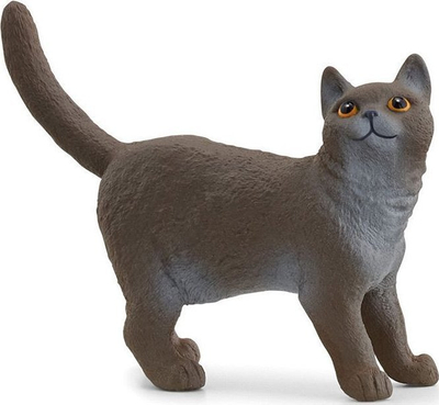 Figurinë lodër mace Schleich Farm World British Shorthair Cat, plastike, gri