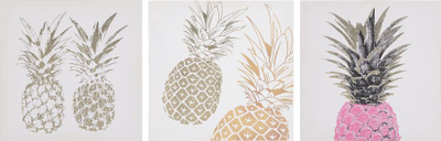 Set kanavacash APESIKA Nature Motif, 3 copë, 30x30cm, ngjyrë ari