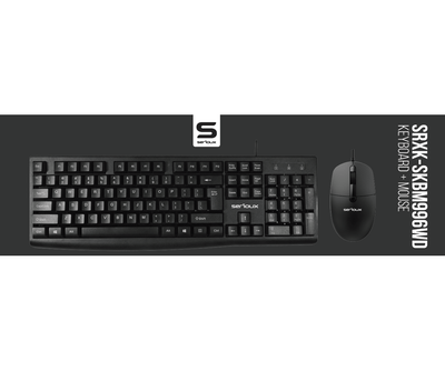 Set tastierë dhe maus Serioux SRXK-SKBM996WD, me kabllo USB, DPI 800-1600, i zi