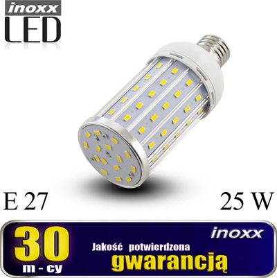 Llambë LED Nvox E27 Corn, 25W, 6000K dritë e ftohtë, trup metalik
