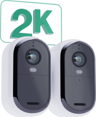Камера за сигурност Arlo Essential 2K, безжична, за надворешна употреба, сет 2 парчиња, бела
