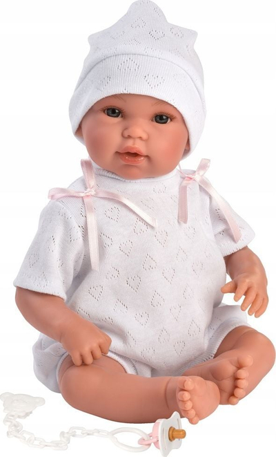 Kukull bebe Llorens Crying Baby, 36 cm, me tinguj qarje, rozë