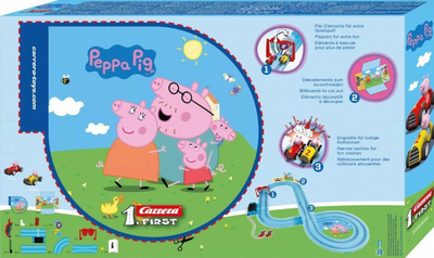 Pistë garash Carrera Peppa Pig Granprix për kalamaj, 2.4m