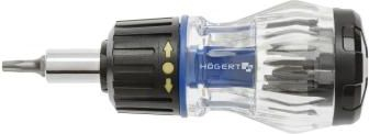 Kaçavidë ratchet Högert Technik HT1S214, 8 bitë, dorezë e rehatshme, transparente