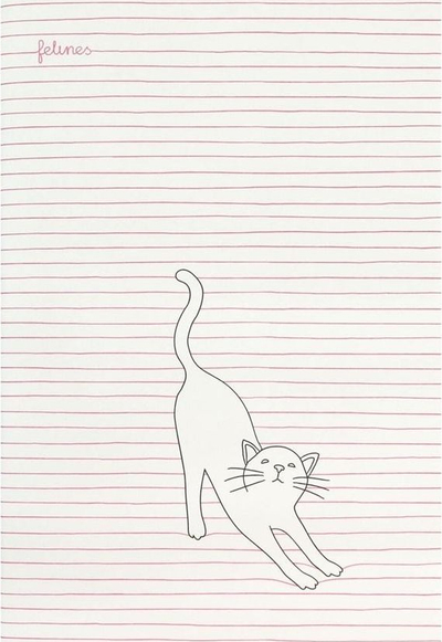 Fletore Santoro Medium Notebook Stay Pawsitive, madhësi mesatare, kapak me mace, rozë