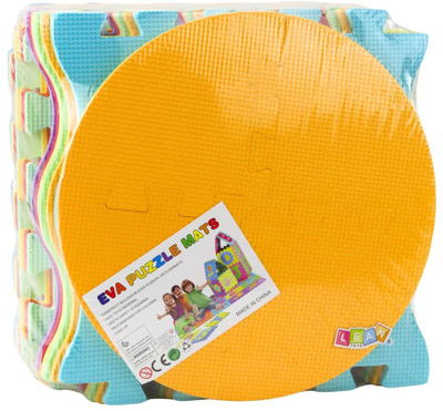 Tapet puzzle për kalamajtë LEAN Toys, 16 copa, shkumë EVA, me fruta dhe ëmbëlsira, shumëngjyrësh