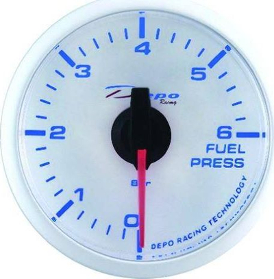 Manometër presioni benzine Depo WBL 52mm, dritë e bardhë ose blu