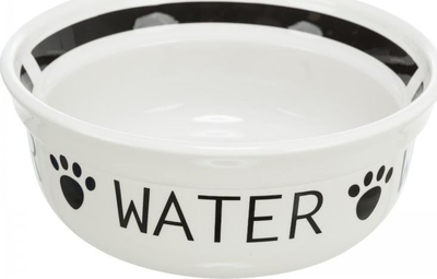 Enë uji qeramike për kafshë Trixie Water 24643, 23 cm, e bardhë